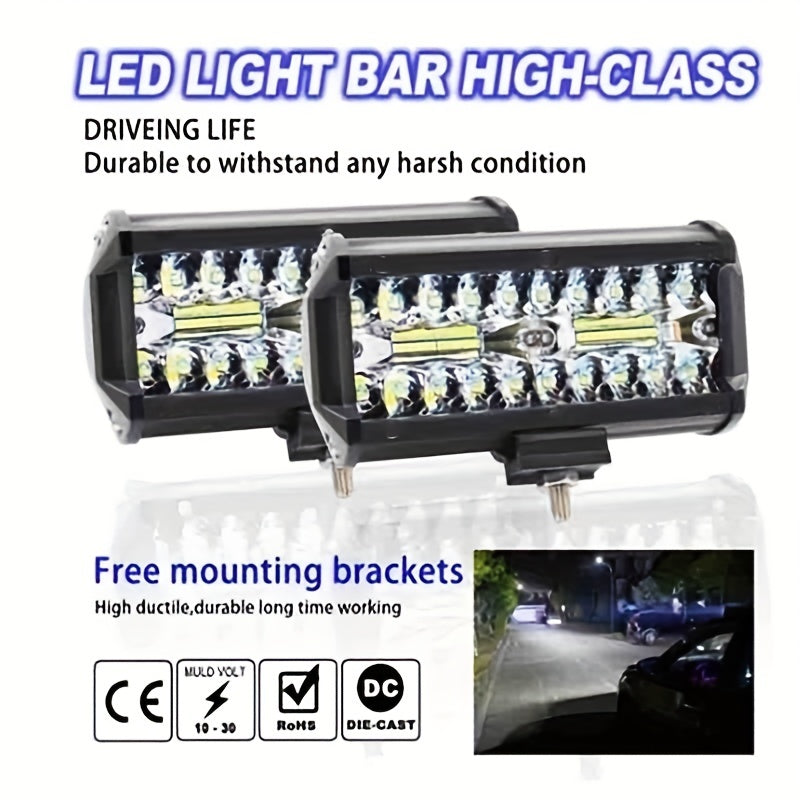 Arbejdslysbar 120W – 7 LED Spot & Flood