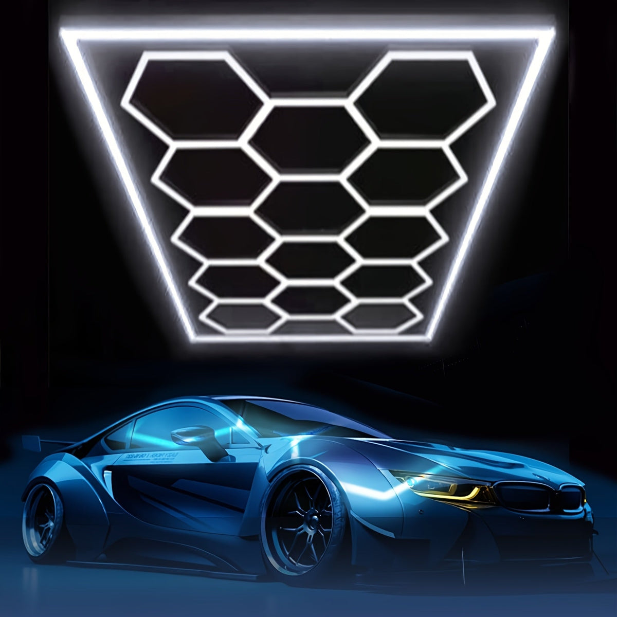 LED garagebelysning hexagonal