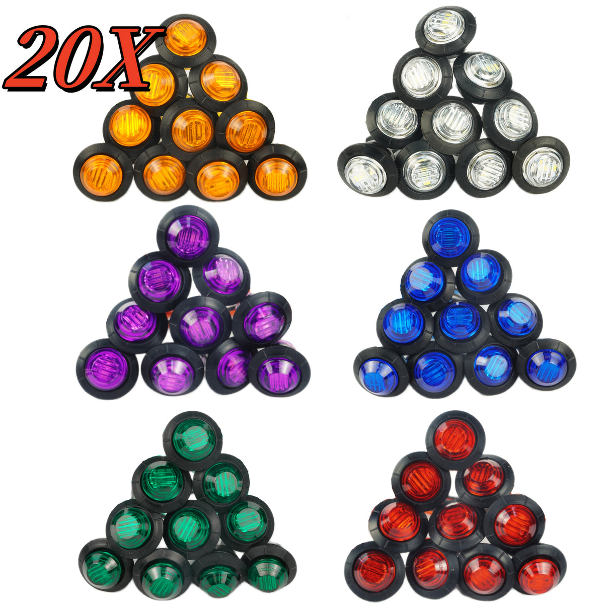 Sidemarkeringslys LED 20-pak