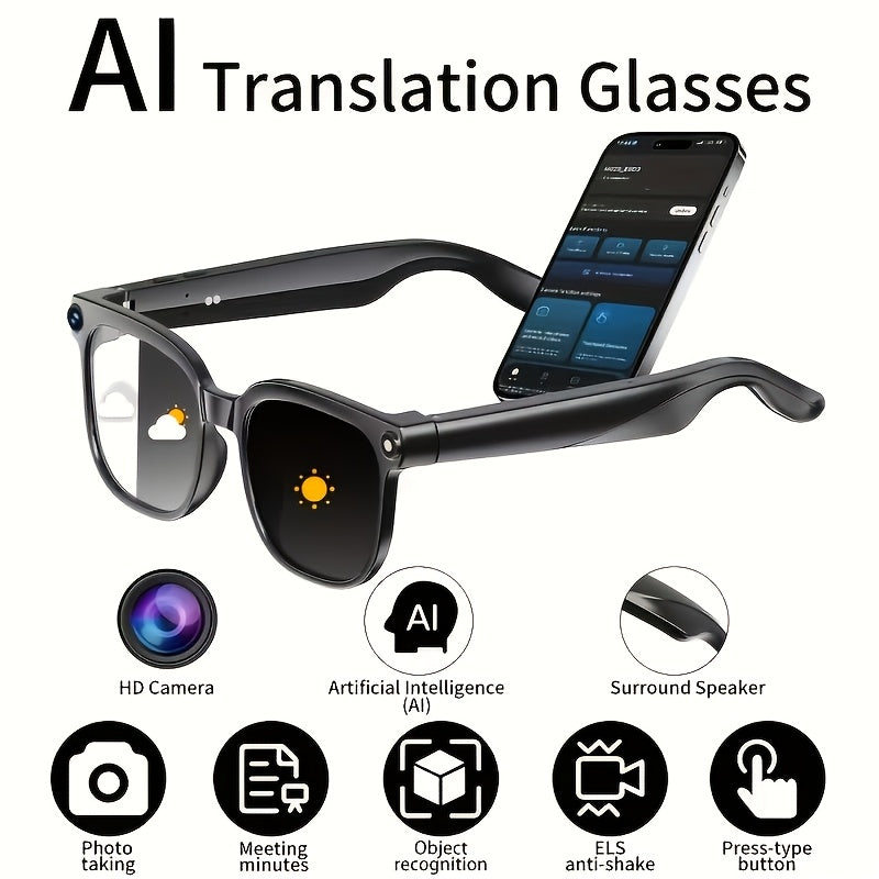 AI Smarte Briller – 8MP Kamera & Stemmeassistent