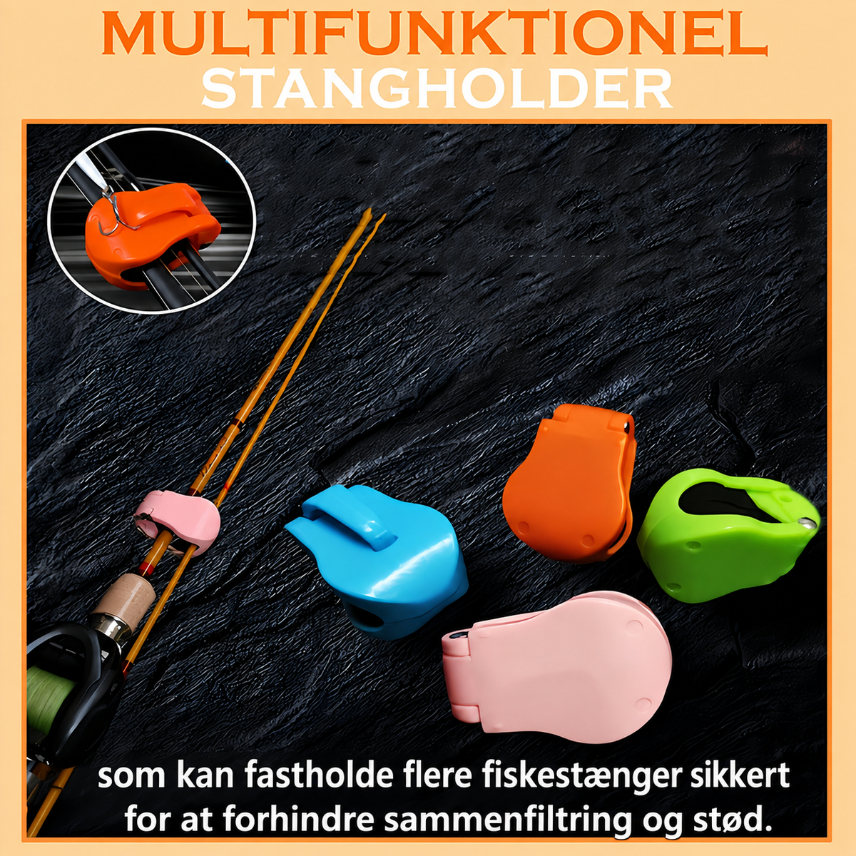 Fiskestangsholder 4-Pak – Kraftig Opbevaring