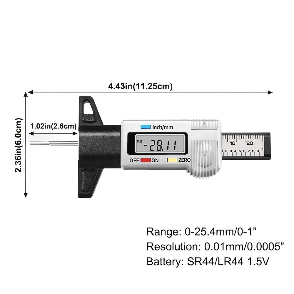 Digital Dækdybdemåler – LCD-Display