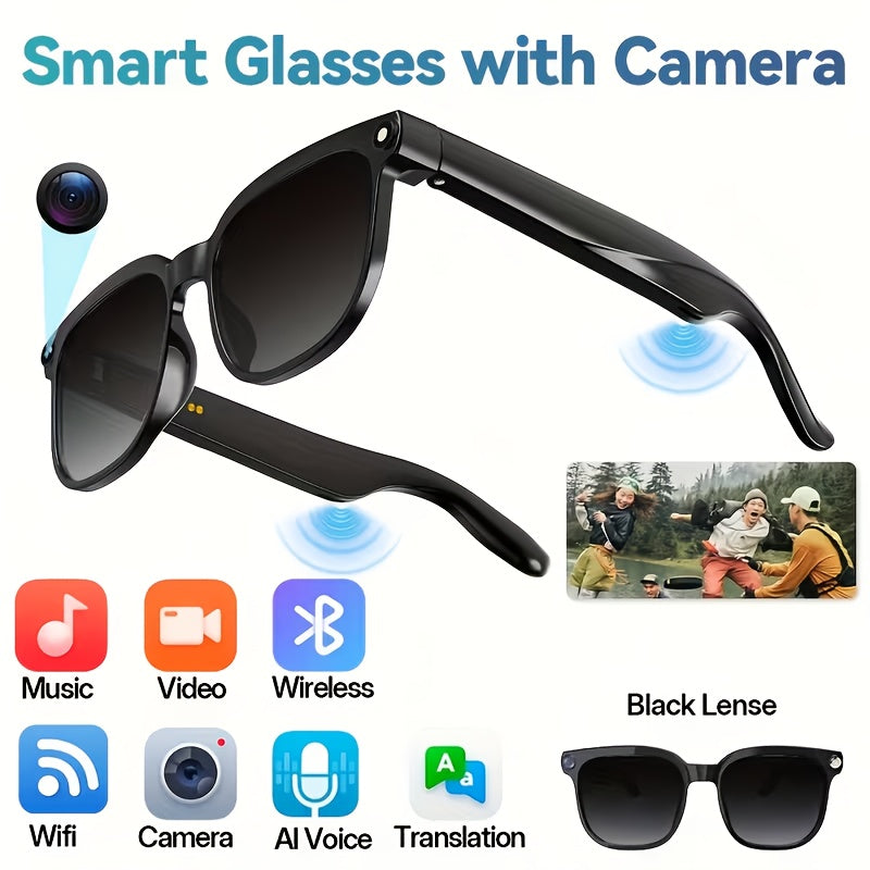 AI Smarte Briller – 8MP Kamera & Stemmeassistent
